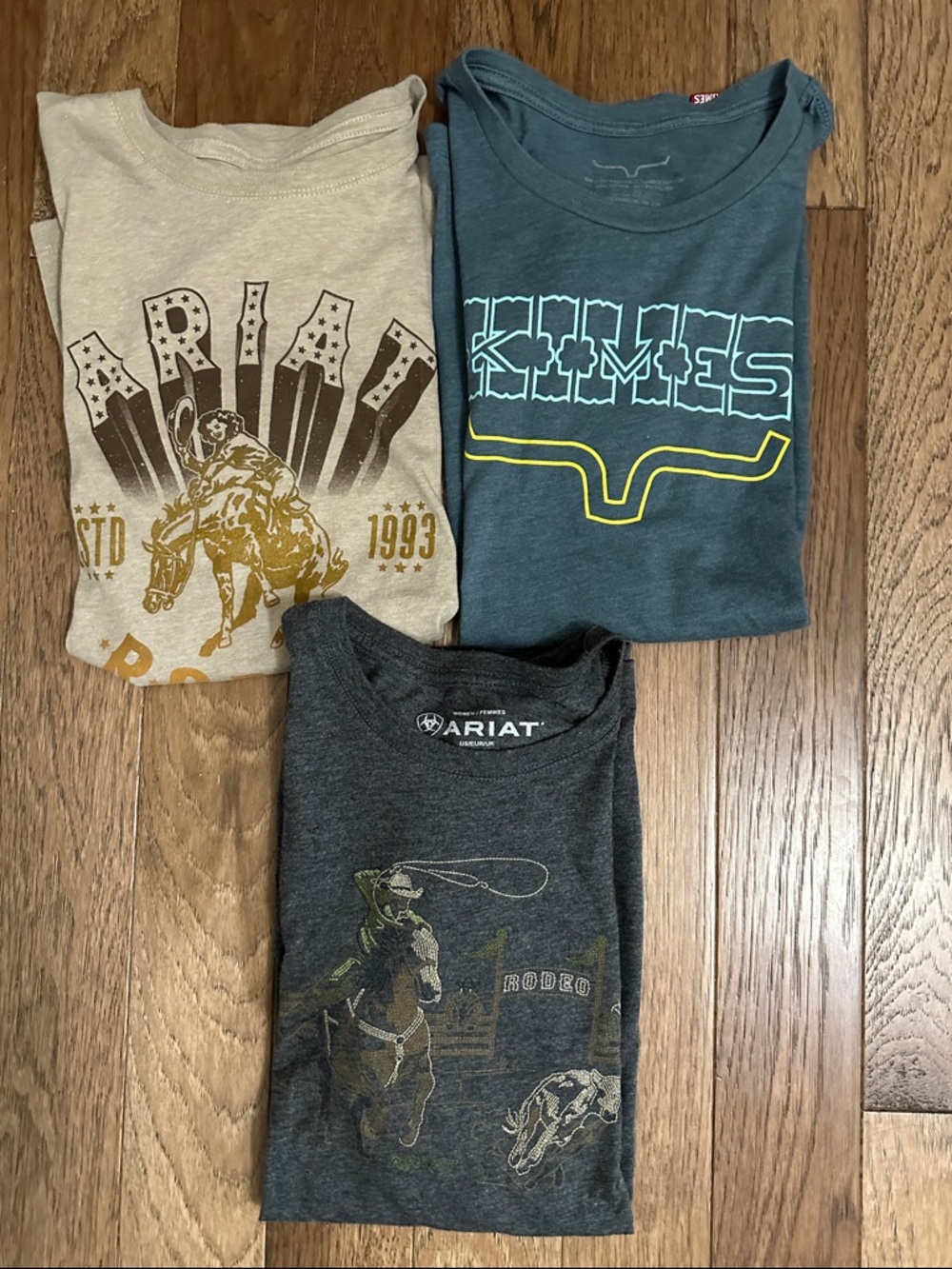 Western Short Sleeve Tees - Charcoal, Teal & Cream Graphics
